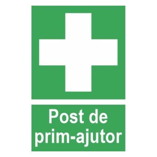 Indicator protectia muncii post de prim ajutor, Sticker autocolant