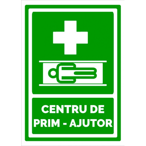 Indicator Semn pentru centre de prim ajutor, Sticker autocolant