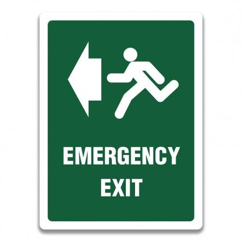 Indicator SIGN EMERGENCY EXIT LEFT, Sticker autocolant