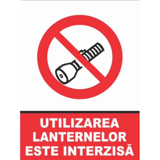 Indicator Utilizarea lanternelor este interzisa, Sticker autocolant