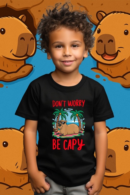 Tricou copii Capybara - Don't worry be capy
