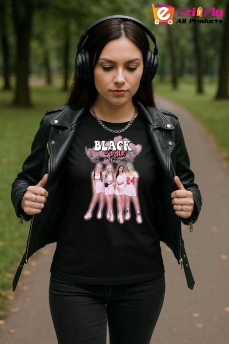 Tricou KPOP dama cu trupa formatia BLACK PINK GIRL , music Coreean 150