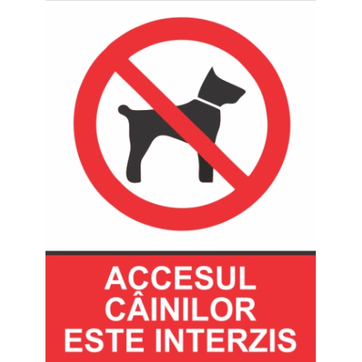 Indicator Accesul cainilor este interzis, Sticker autocolant