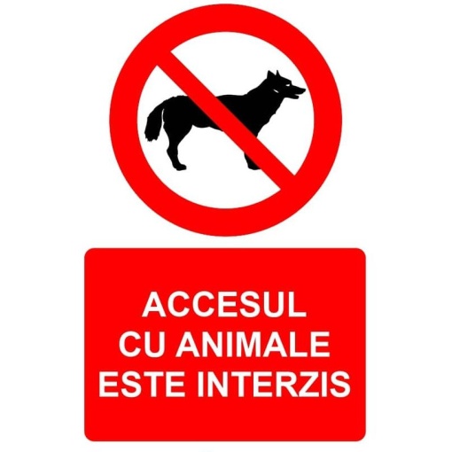 Indicator Accesul cu animale este interzis indicator de interzicere, Sticker autocolant