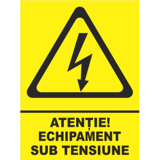 Indicator Atentie echipament sub tensiune, Sticker autocolant