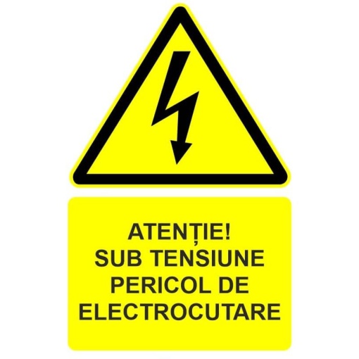 Indicator Atentie sub tensiune pericol de electrocutare indicator de avertizare, Sticker autocolant