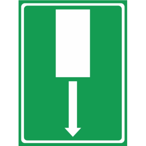 Indicator Cale iesire de salvare inainte, Sticker autocolant