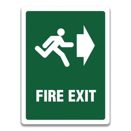 Indicator FIRE EXIT RIGHT SIGN, Sticker autocolant