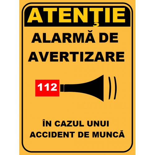 Indicator Pentru alarma in cazul unui accident de munca, Sticker autocolant