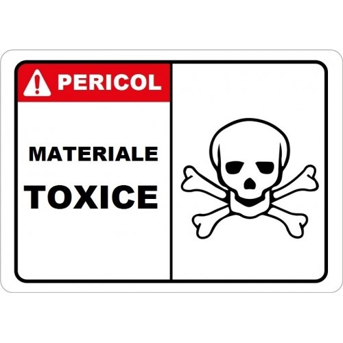 Indicator Placute pentru materiale toxice, Sticker autocolant