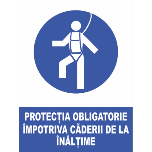 Indicator Protectia obligatorie impotriva caderii de la inaltime, Sticker autocolant