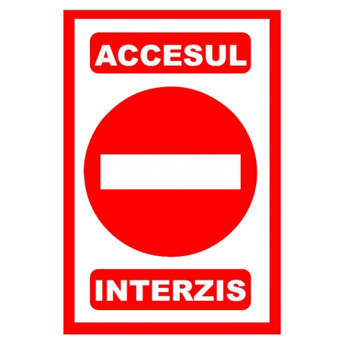 Indicator Semn accesul interzis, Sticker autocolant