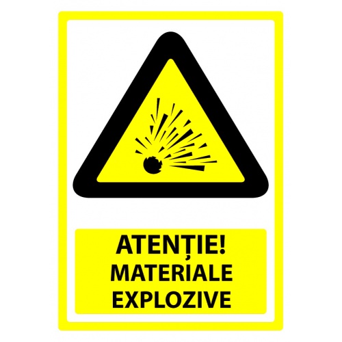 Indicator Semn pentru material exploziv, Sticker autocolant