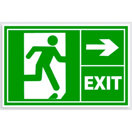 Indicator Semn pentru prim ajutor exit dreapta, Sticker autocolant