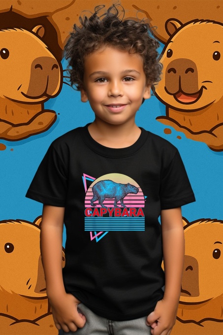 Tricou copii Capybara - Design retro