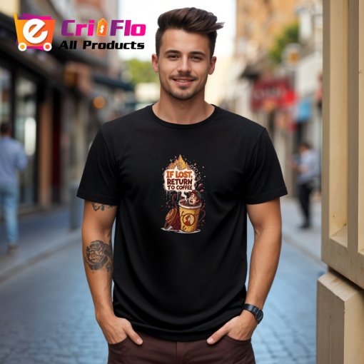 Tricou If Lost Return To Coffee Cup, Copii | Dama | Barbat, culoare negru