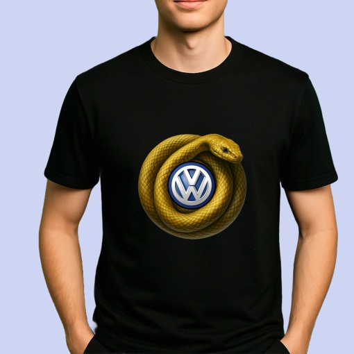 Tricou Volkswagen 2 Sarpe Galben Asteptand Sa Atace | Unisex Dama si Barbat