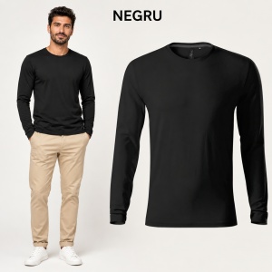Bluză Bărbătească Brave 155 cu Mânecă Lungă, 95% Bumbac, 5% Elastan, Guler Rotund, S–3XL, 6 Culori - Img 16