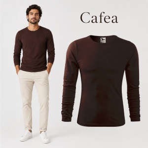 Bluză Bărbați Malfini 100% Bumbac, Mâneci Lungi, Slim Fit, 160 g/m², Guler Rotund, Mărimi S–3XL - Img 14