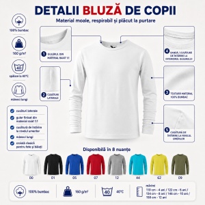 Bluză Copii Simplă pentru Școală - Img 9