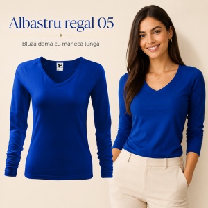 Bluză Damă Malfini Elegance 127 cu Mânecă Lungă și Guler V, 95% Bumbac – XS–3XL - Img 19