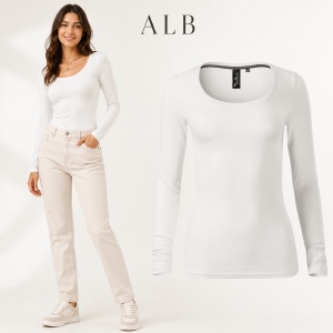 Bluză Damă Malfini Premium Brave 156 – Mânecă Lungă, Slim Fit, 95% Bumbac, 5% Elastan, 160 g/m² - Img 18