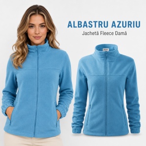 Bluză Damă Tip Jachetă Fleece Hanorac cu Fermoar, Cambrată și Călduroasă - Img 12