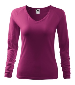 Bluza pentru femei maneca lunga guler in V de culoare violet