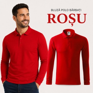 Bluză polo bărbați Malfini Pique Polo LS 221, mânecă lungă, 65% bumbac, 200 g/m² - Img 19