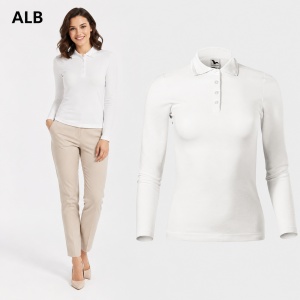 Bluză Polo Damă cu Mânecă Lungă, Slim Fit, Cambrată, Guler Pique Polo, 10 Culori, XS–2XL - Img 15