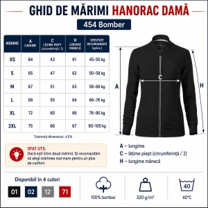 Bluza Premium Damă Tip Bomber cu Fermoar Malfini 454 – 320 g/m² - Img 4