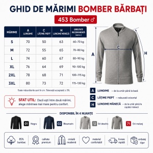 Bluză tip hanorac cu fermoar pentru bărbați, guler bomber, buzunare cu fermoar, 4 culori disponibile - Img 4