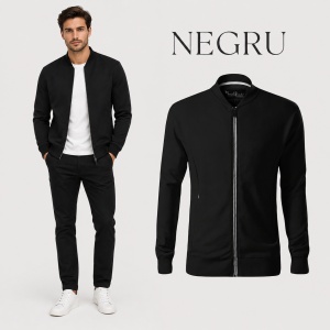 Bluză tip hanorac cu fermoar pentru bărbați, guler bomber, buzunare cu fermoar, 4 culori disponibile - Img 14