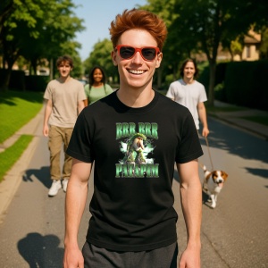 Brr Brr Patapim Green 2 ** Tricou Tralalero Tralala Copii | Dama | Barbat - Img 2