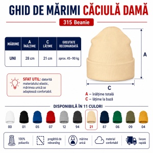 Căciulă Damă tip Beanie, Călduroasă, Tricotată și Modernă – Beanie 315 - Img 10