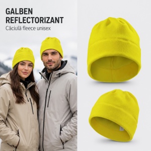 Căciulă Polar Fleece Unisex 2 în 1 Reflectorizantă Malfini Rimeck HV Practic 5V9 – 240 g/m² - Img 11