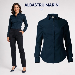 Cămașă damă tip office Malfini 229 Style LS, 100% bumbac, croială feminină și mânecă lungă - Img 13