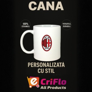 Cana AC Milan Italia , cu logoul stema echipei, Cadoul Perfect - Img 15