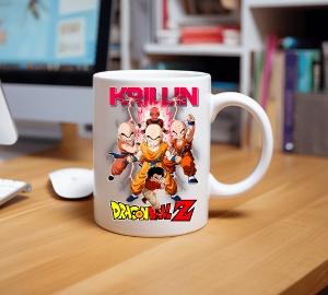 Cana alba pentru copii personalizata personajul Krillin Dragon Ball Z - cadou - Img 2