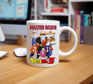 Cana alba pentru copii personalizata personajul Master Roshi Dragon Ball Z - cadou