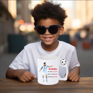 Cana Antistres Personalizată cu jucatorul Lionel Messi - Citat Ambitie - Img 3