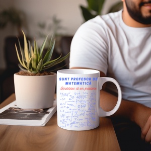 Cana haioasa personalizata cu textul Sunt profesor de matematica! Bineinteles ca am probleme! - Img 3