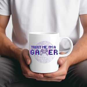 Cana haioasa personalizata cu textul Trust me! I'm gamer