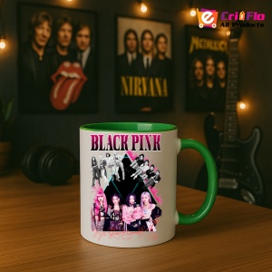 Cana K-POP cu formatia trupa KPOP BLACKPINK AUTOGRAF ROSU 615 - Img 20