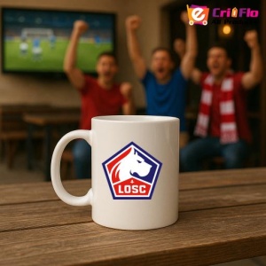 Cana Lille LOSC Franta , cu logoul stema echipei, Cadoul Perfect - Img 18