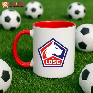 Cana Lille LOSC Franta , cu logoul stema echipei, Cadoul Perfect - Img 46