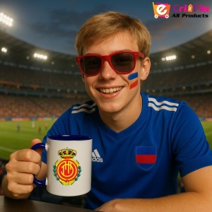 Cana Rcd mallorca Spania , cu logoul stema echipei, Cadoul Perfect - Img 26