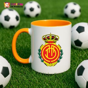 Cana Rcd mallorca Spania , cu logoul stema echipei, Cadoul Perfect - Img 43