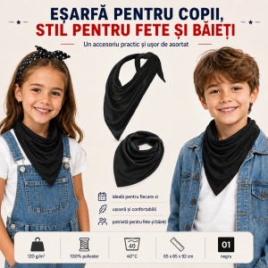 Eșarfă Triunghiulară Copii Unisex, Multifuncțională și cu Uscare Rapidă – Relax 327