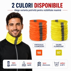 Eșarfă Tubulară Bărbați Reflectorizantă, Fluorescentă și Multifuncțională – HV Twister 3V8